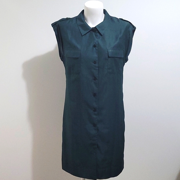 GG5 size medium pine green button front dress - Picture 2 of 8
